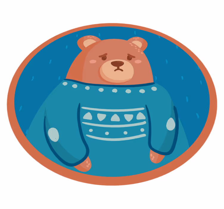 Covor de vinil pepiniere pulover cu ursuleț trist - TenStickers