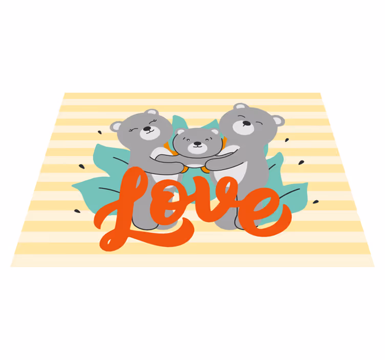 Covor de vinil pentru copii familie de urși iubitoare - TenStickers