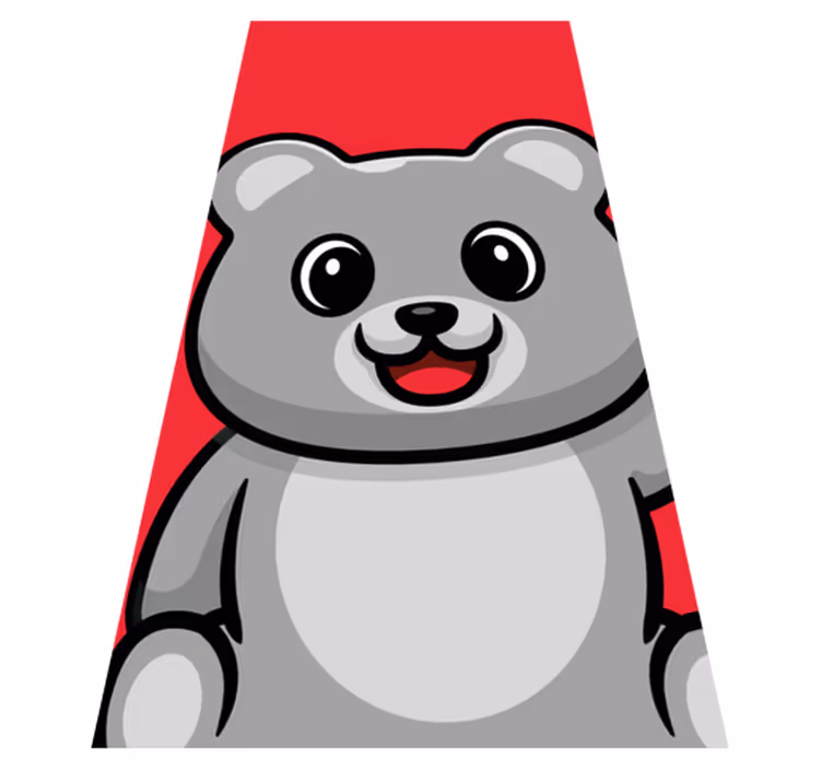 Covor de vinil pentru copii chip vesel de urs - TenStickers