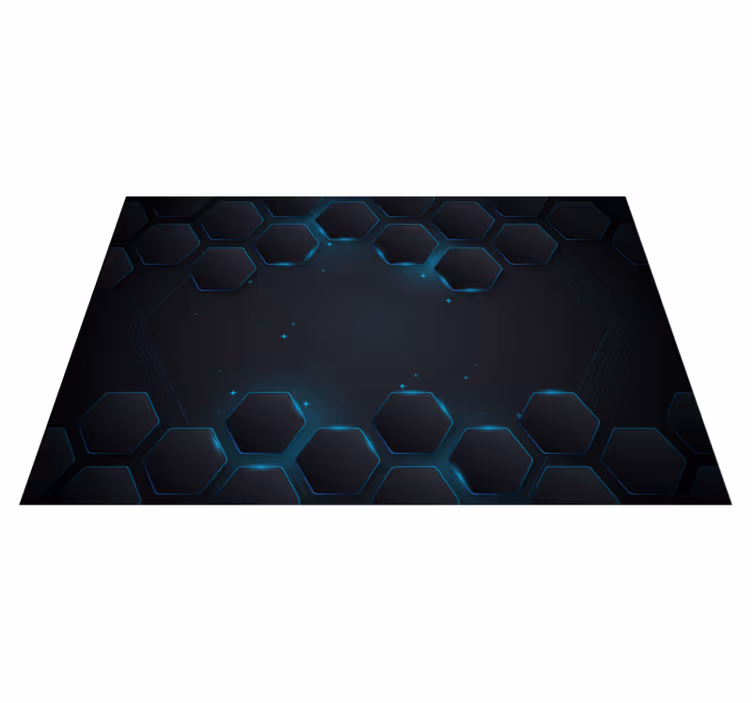 Covor de vinil geometric aspect hexagonal albastru - TenStickers