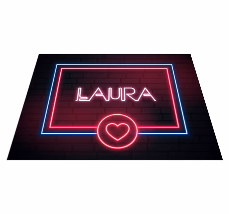 Covor de vinil cu nome dragoste cu semn neon - TenStickers