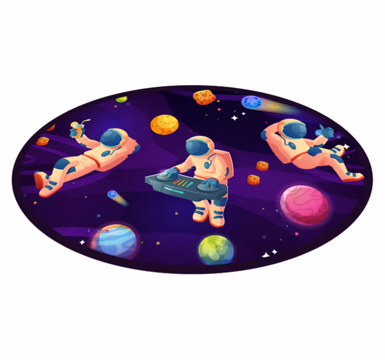 Covor de vinil stele design de petrecere a astronauților - TenStickers