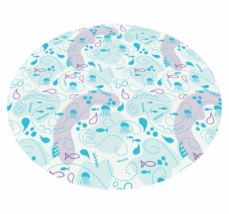 Covor de vinil pentru baie modele de valuri oceanice - TenStickers