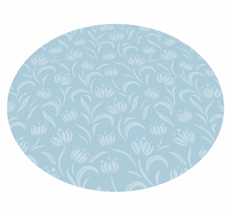 Covor vinil flori și plante model albastru moale - TenStickers
