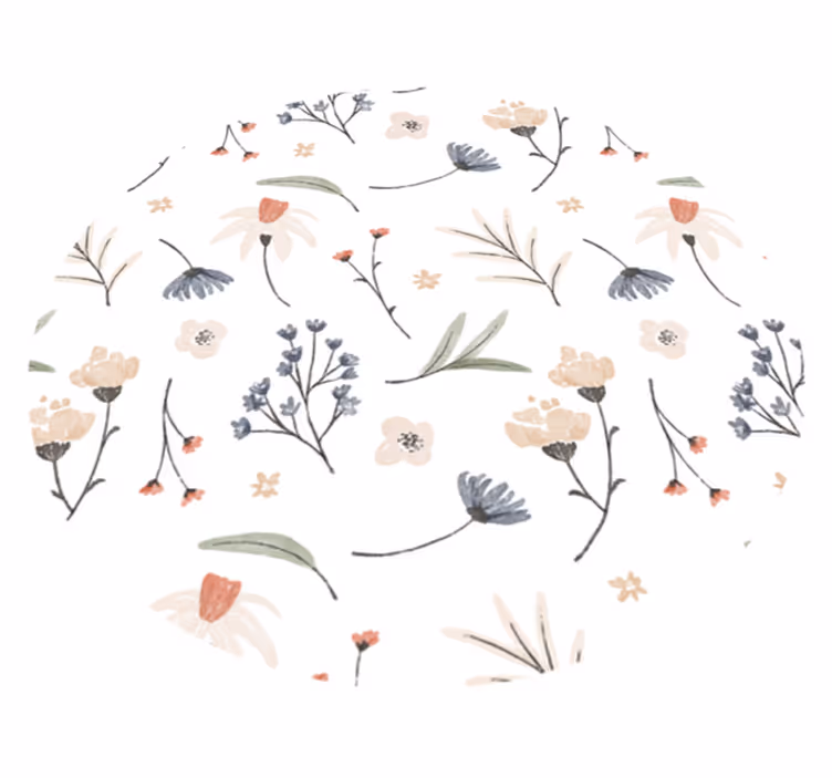 Covor vinil flori și plante design minimalist elegant - TenStickers