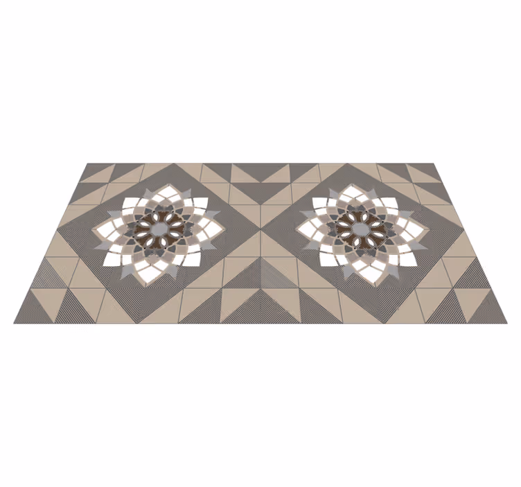 Covor de vinil mozaic motiv floral geometric - TenStickers