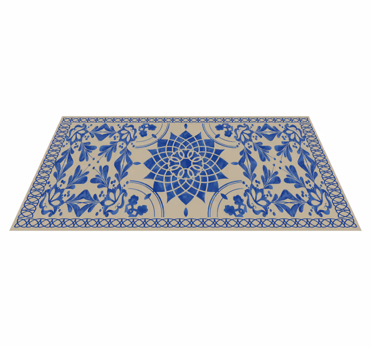 Covor vinil mandala motiv botanic complex - TenStickers