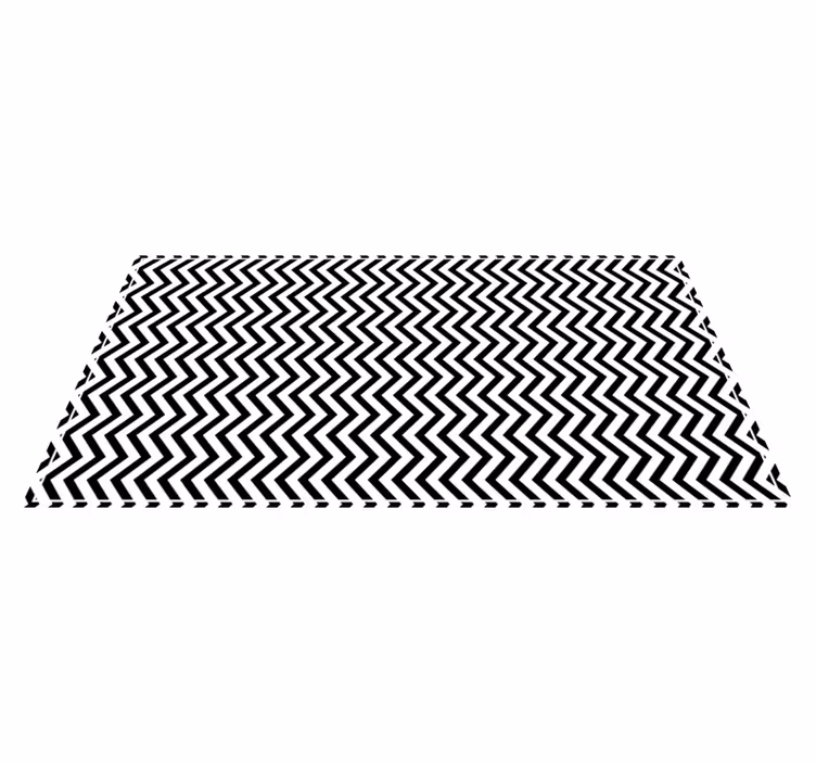 Covor de vinil geometric chevron alb-negru - TenStickers