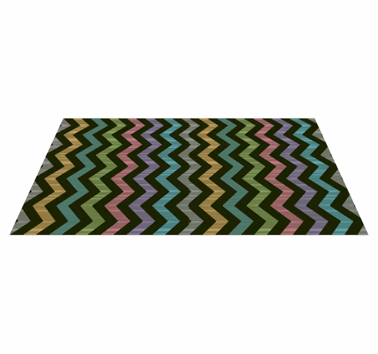Covor vinil vărgat model în zig-zag colorat - TenStickers