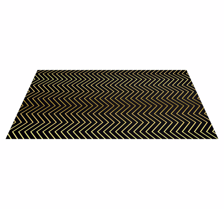 Covor de vinil geometric motiv auriu chevron - TenStickers