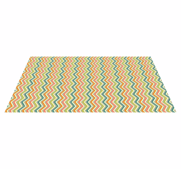 Covor de vinil geometric motiv zig-zag cu chevron - TenStickers