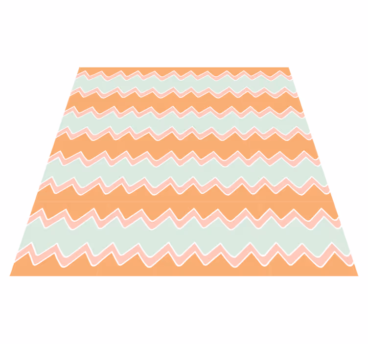 Covor de vinil geometric model în zig-zag bej și albastru - TenStickers