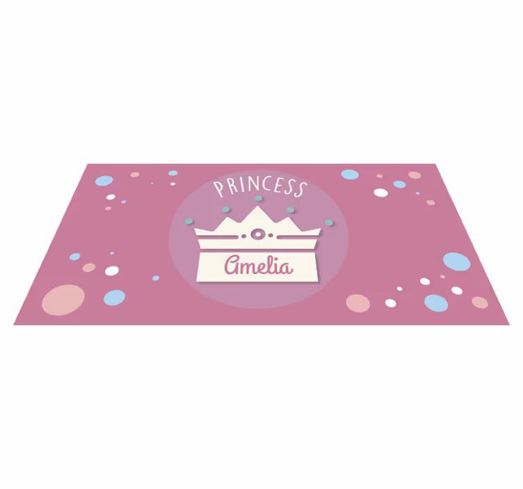 Covor de vinil cu nome arta coroanei prințesei - TenStickers