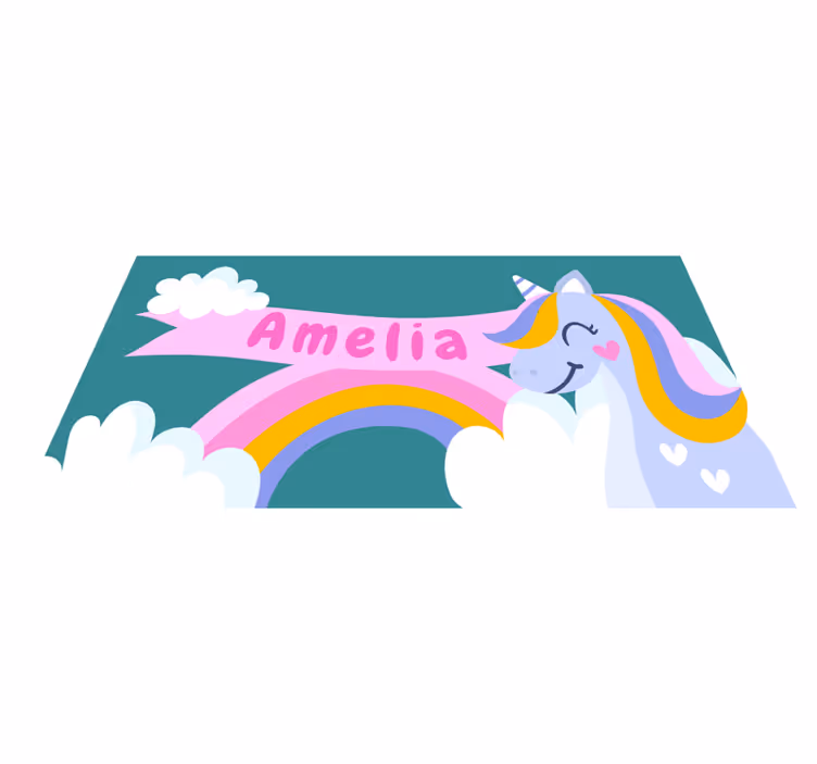 Alții covor de vinil costum de unicorn curcubeu - TenStickers