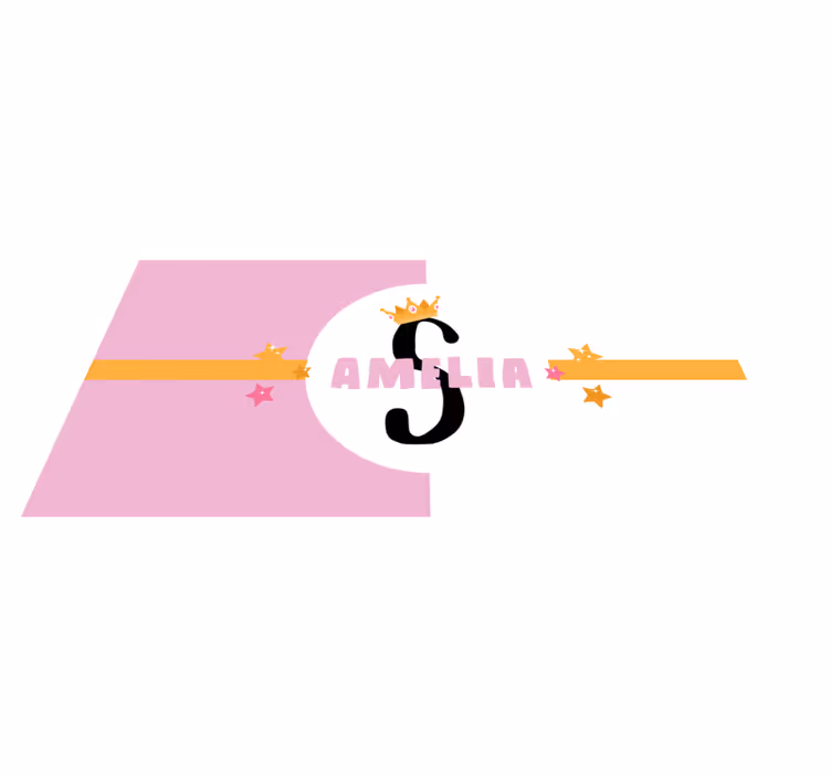 Alții covor de vinil coroană personalizată cu inițială - TenStickers