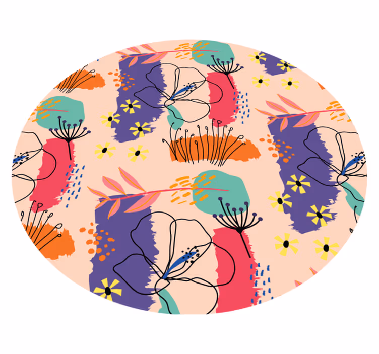 Covor vinil flori și plante motive florale strălucitoare - TenStickers