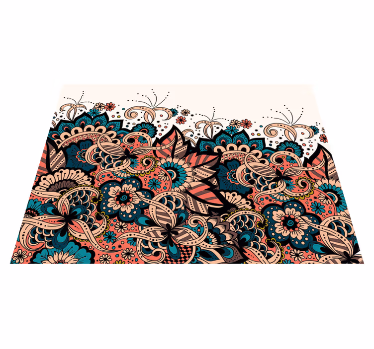 Covor vinil mandala elemente florale vii - TenStickers