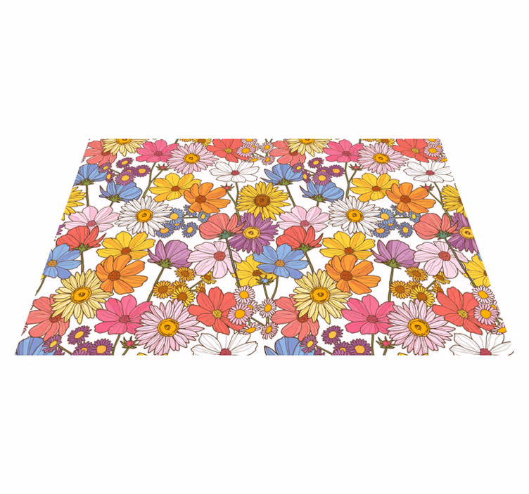 Covor floral cu model floral colorat - TenStickers