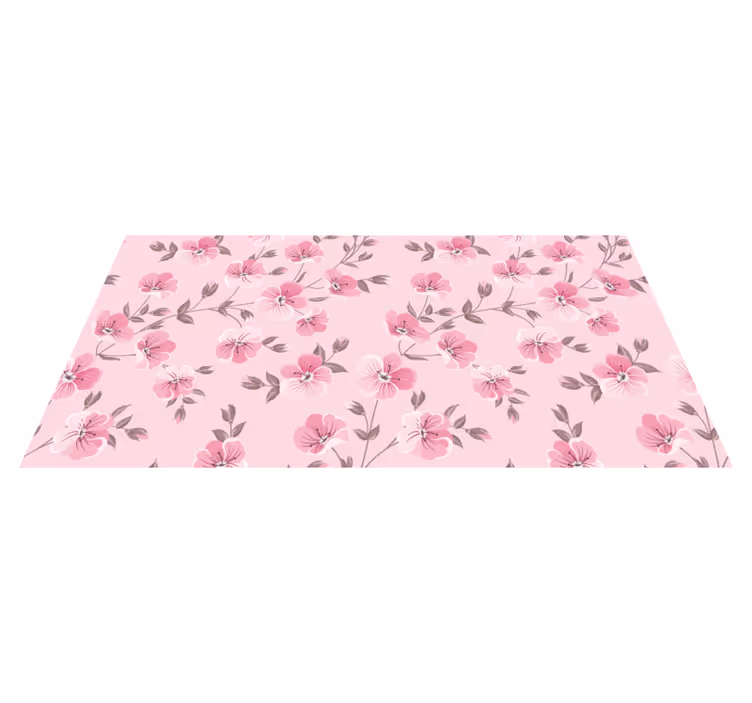 Covor vinil flori și plante armonie florală roz - TenStickers