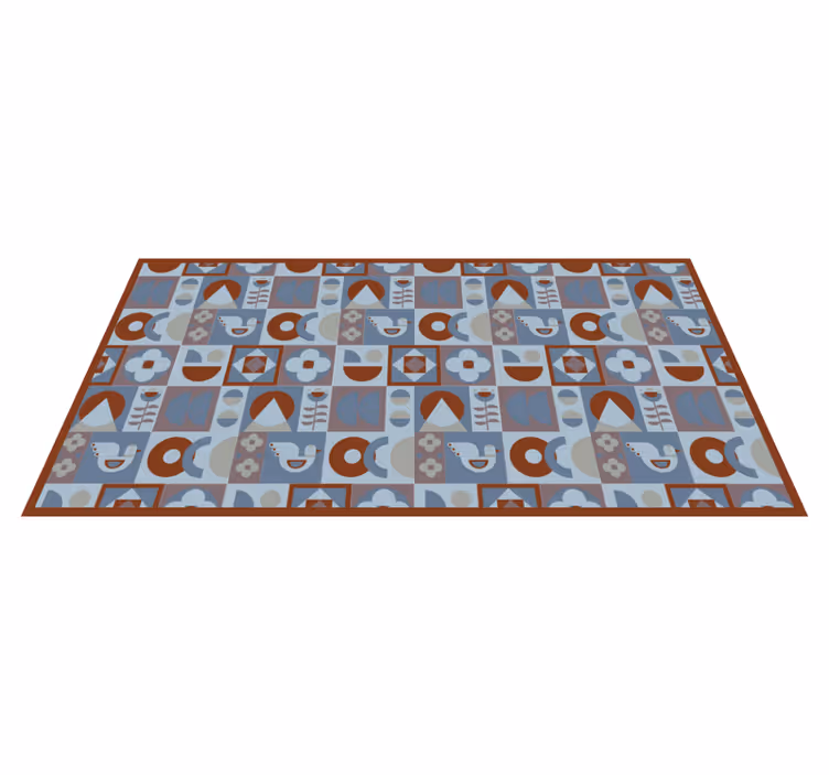 Covor de vinil geometric aranjamente gri și albastre - TenStickers