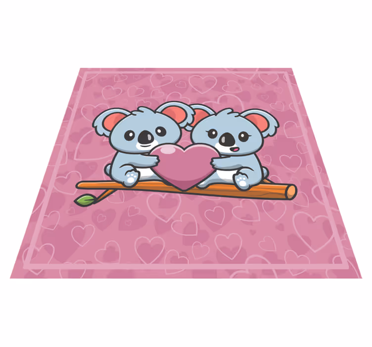 Covor de vinil pentru copii inimă de dragoste koala - TenStickers