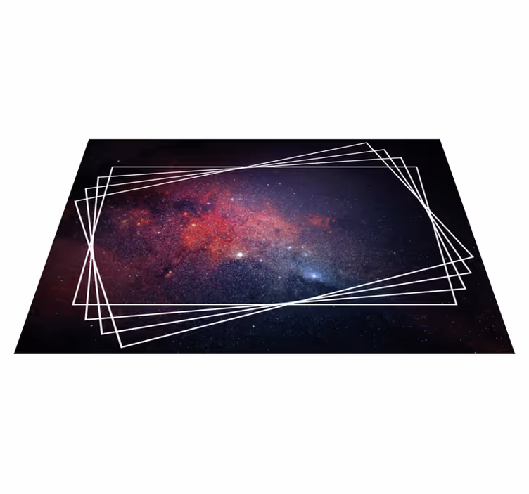 Covor de sufragerie univers negru și roșu - TenStickers