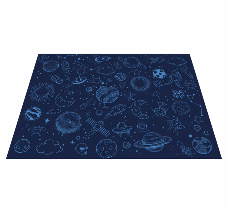 Covor de vinil stele aventură cosmică albastră - TenStickers