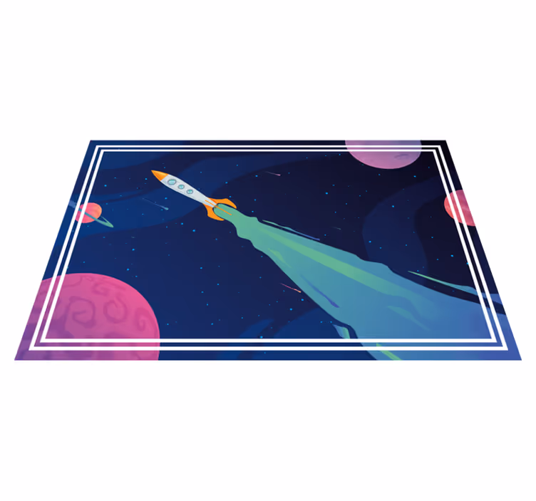 Covor de vinil stele nava spatiala pe orbita - TenStickers