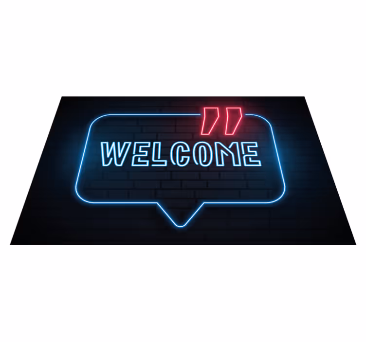 Covor vinil hol intrare semn albastru neon - TenStickers