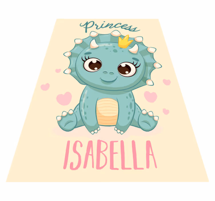 Alții covor de vinil prințesă dinozaur cu nume - TenStickers