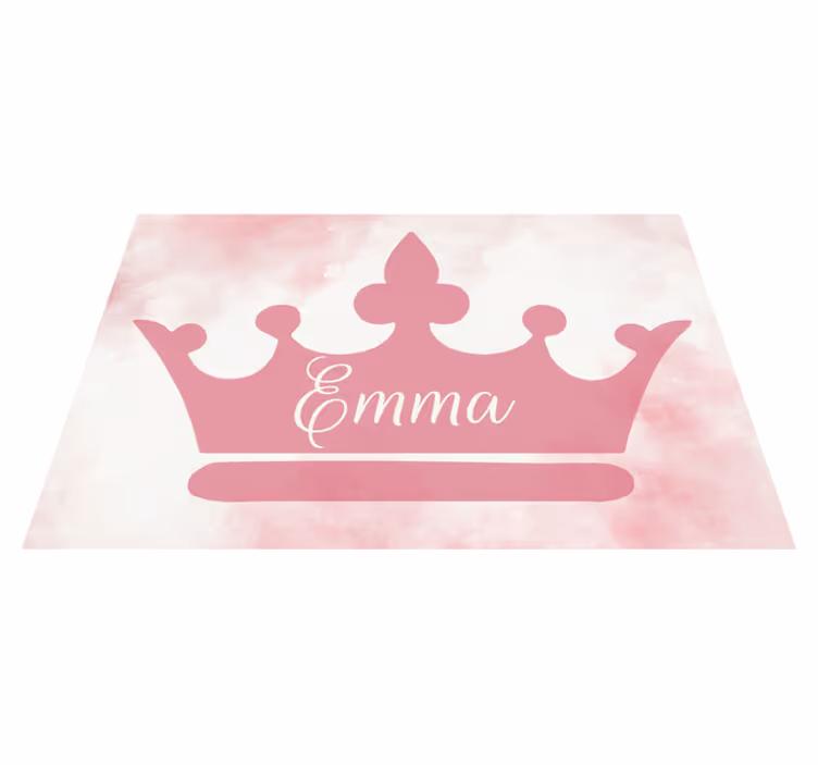 Coroana roz cu nume mat personalizat - TenStickers
