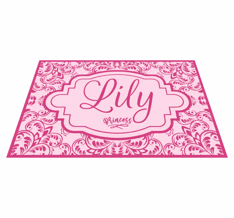 Covor de vinil cu nome design floral prințesă - TenStickers
