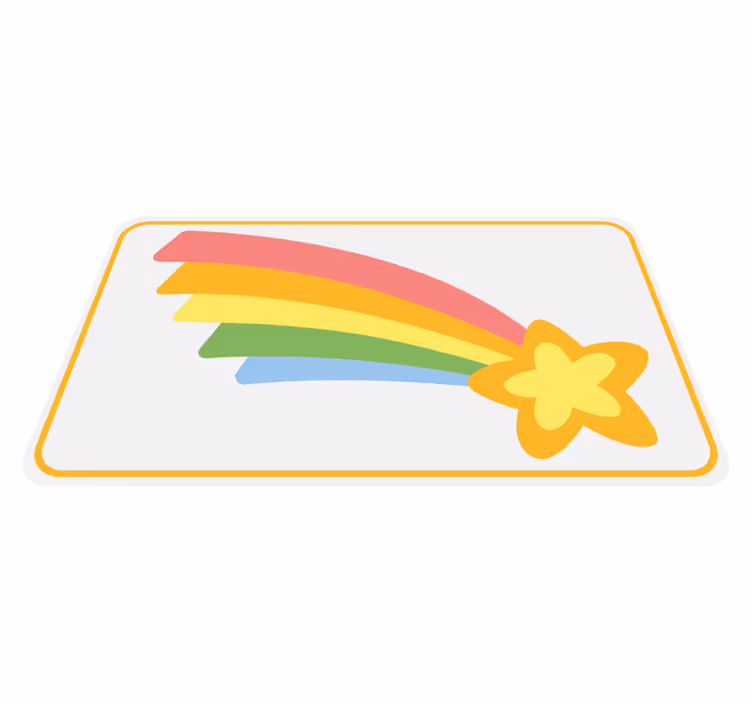 Covor de vinil pentru copii motiv de stea curcubeu - TenStickers