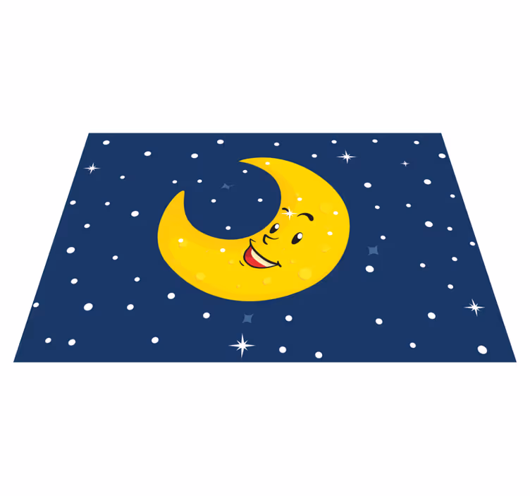 Covor de vinil pepiniere lună fericită zâmbind - TenStickers