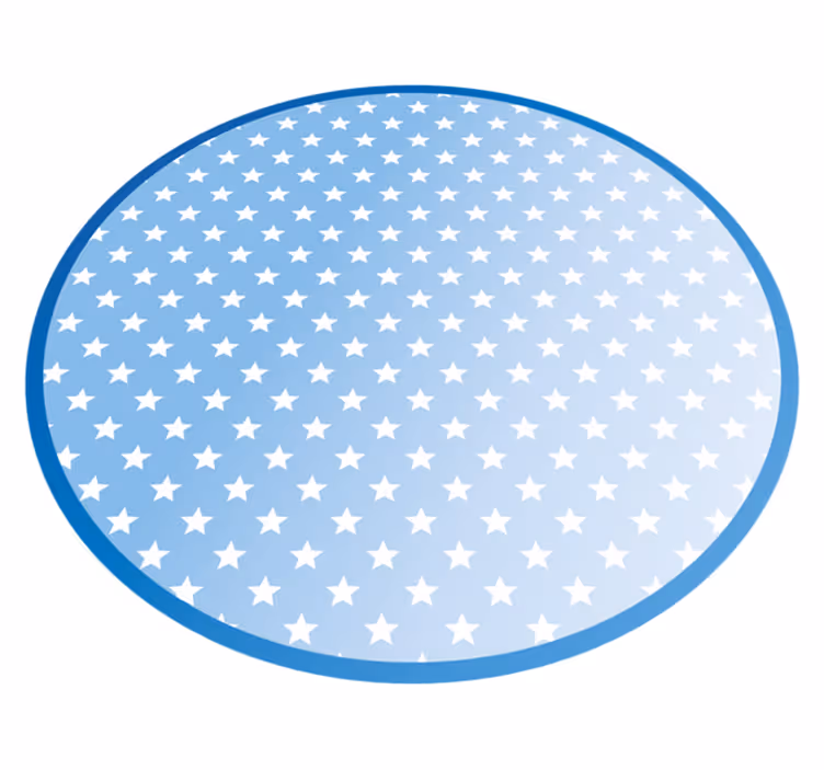 Covor de vinil stele model circular albastru - TenStickers