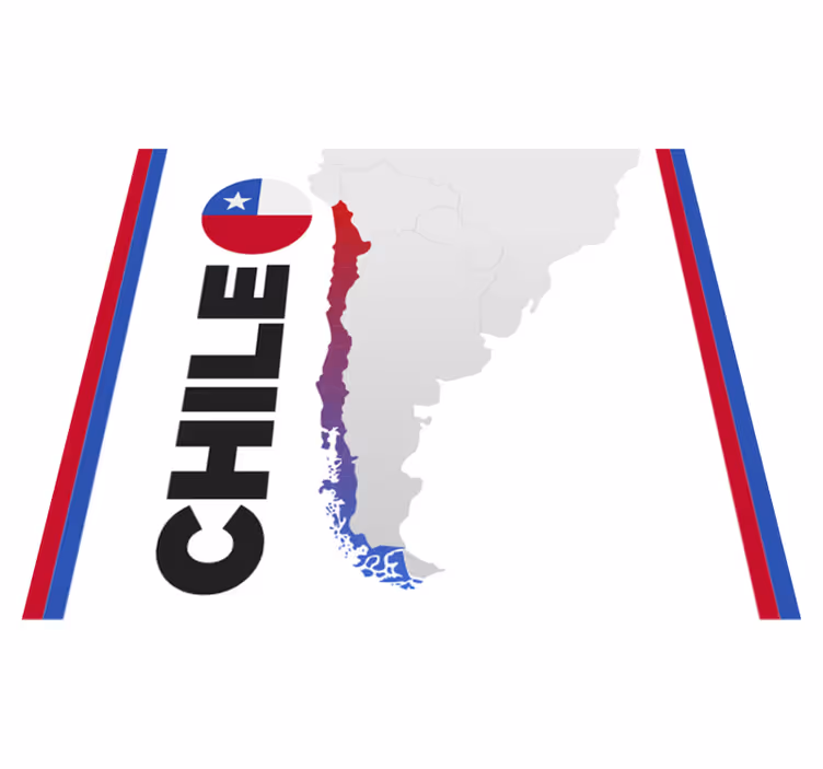 Covor de vinil harta lumii hartă a chile-ului - TenStickers