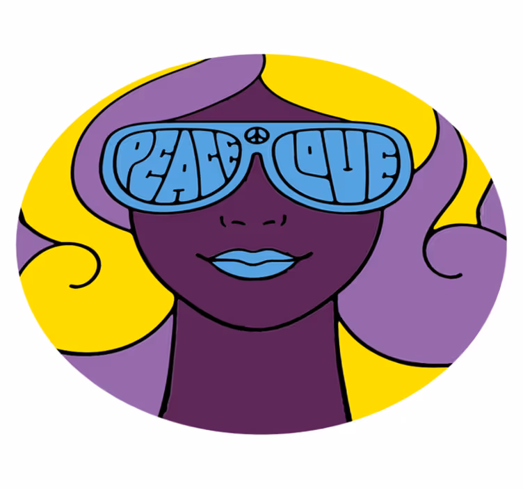 Covor de vinil Adolescenți pictogramă pace iubire - TenStickers