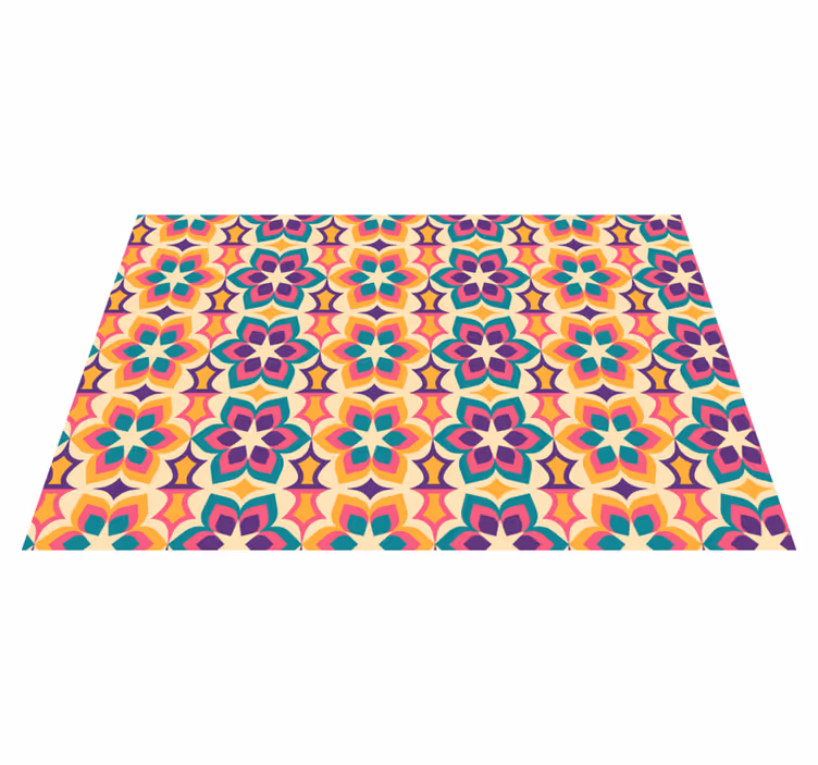 Covor de vinil mozaic aranjament floral plin de viață - TenStickers