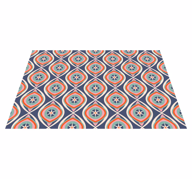 Covor de vinil geometric medalion cu model colorat - TenStickers