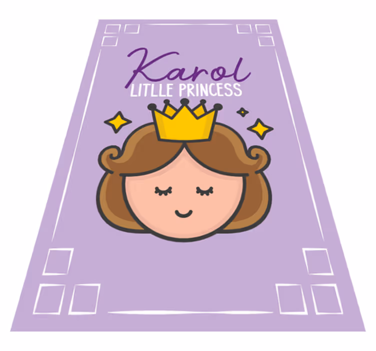 Covor de vinil cu nome temă mică prințesă - TenStickers
