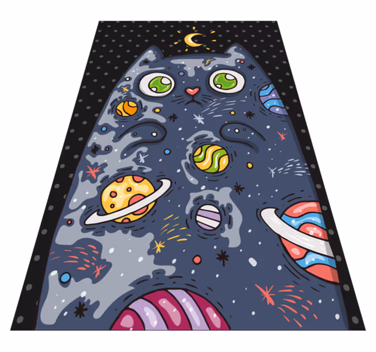 Alții covor de vinil aventura pisicii cosmice - TenStickers