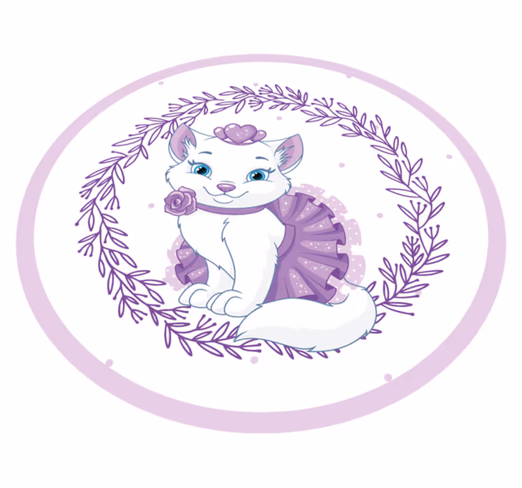 Covor de vinil pepiniere pisicuță florală violetă - TenStickers
