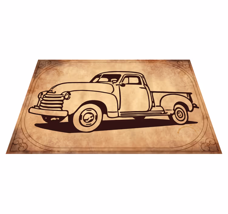 Covor de vinil epocă silueta clasică de camion - TenStickers