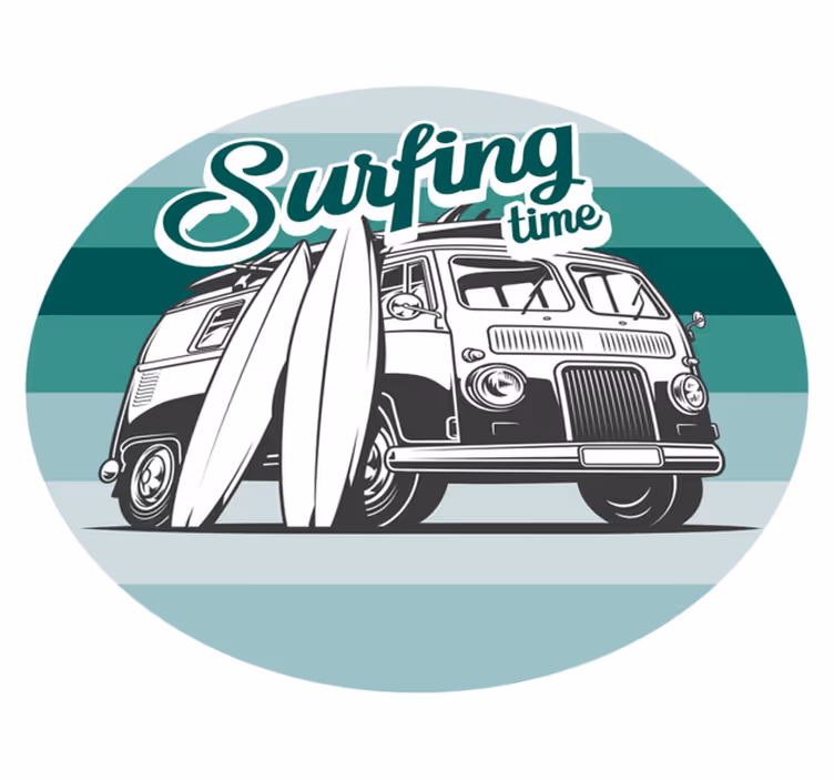 Covor de vinil Adolescenți aventură de surfing - TenStickers