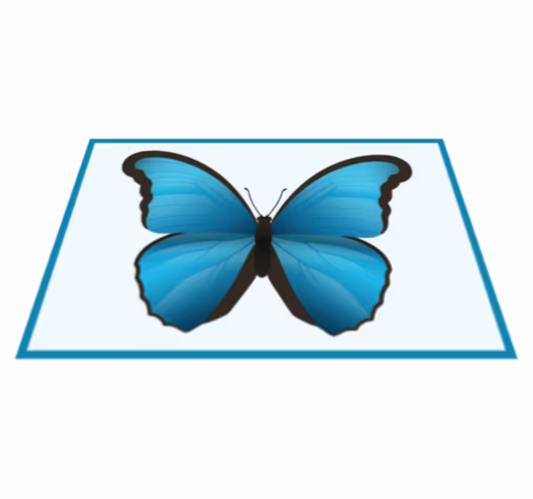 Covor vinil animal fluture albastru - TenStickers