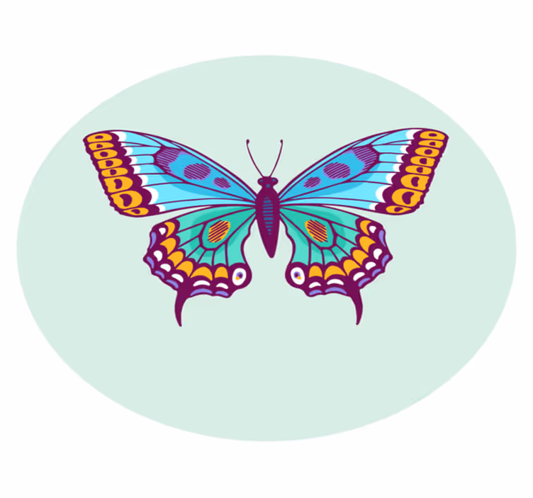 Covor vinil animal fluture mare colorat - TenStickers