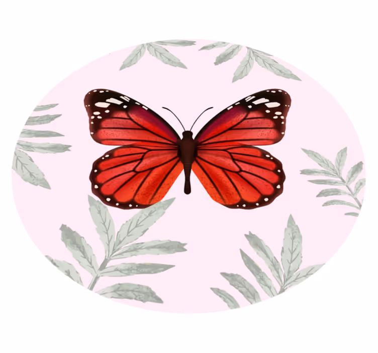 Covor vinil flori și plante design fluture - TenStickers