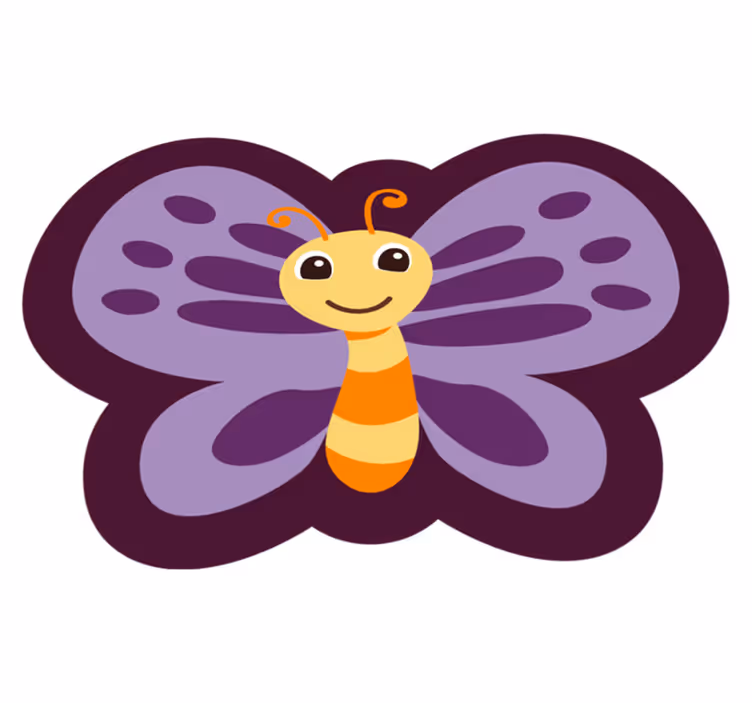 Covor de vinil pentru copii motivul fluturelui zâmbitor - TenStickers