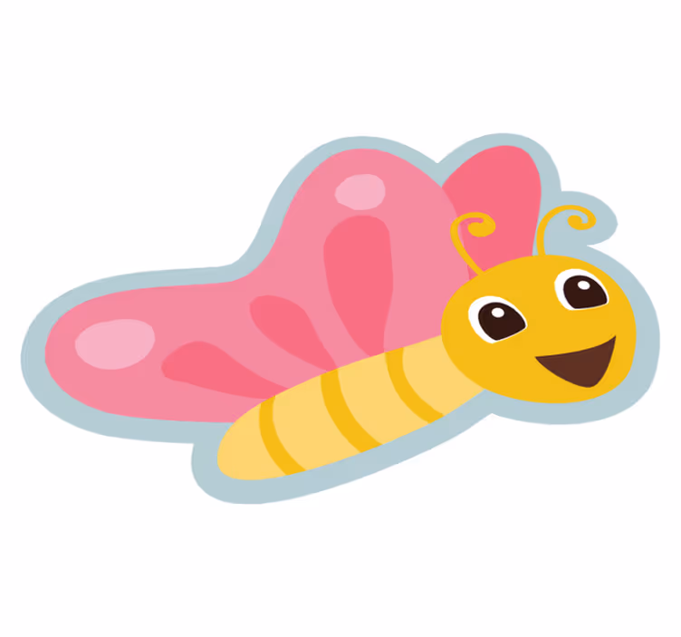 Covor de vinil pentru copii personaj fluture colorat - TenStickers