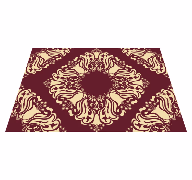 Covor de vinil mozaic model floral visiniu - TenStickers